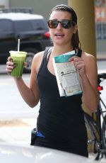 LEA MICHELE in Tights Out and About in West Hollywood