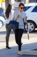 LEA MICHELE Leaves Pressed Juicery in Los Angeles