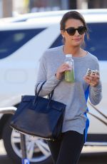 LEA MICHELE Leaves Pressed Juicery in Los Angeles
