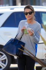 LEA MICHELE Leaves Pressed Juicery in Los Angeles