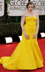 Lena Dunham in Zac Posen and Harry Winston