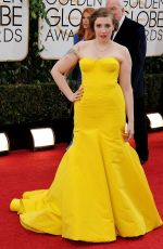 LENA DUNHAM at 71st Annual Golden Globe Awards