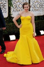 LENA DUNHAM at 71st Annual Golden Globe Awards