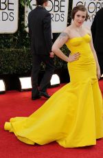 LENA DUNHAM at 71st Annual Golden Globe Awards