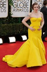 LENA DUNHAM at 71st Annual Golden Globe Awards