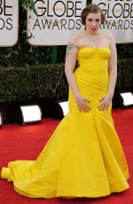 LENA DUNHAM at 71st Annual Golden Globe Awards