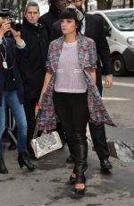 LILY ALLEN Arrives at Chanel Fashion Show in Paris