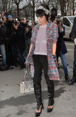 LILY ALLEN Arrives at Chanel Fashion Show in Paris