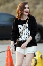 LILY COLLINS at a Photoshoot in West Hollywood