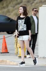 LILY COLLINS in Shorts Out and About in Los Angeles