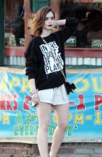 LILY COLLINS in Shorts Out and About in Los Angeles