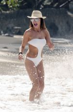 LIZZIE CUNDY in Swimsuit at a Beach in Barbados