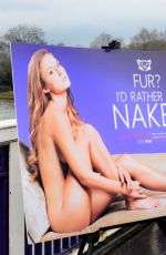 LUCY WATSON-  Anti-fur Advert for PETA at Chelsea Bridge in London