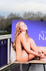 LUCY WATSON-  Anti-fur Advert for PETA at Chelsea Bridge in London