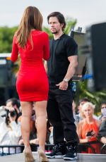 MARIA MENOUNOS in Tight Dress at Set of Extra in Los Angeles