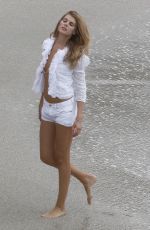 MARYNA LINCHUK at Vogue Photoshoot on Shell Beach in Saint Barthelemy