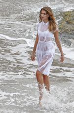 MARYNA LINCHUK at Vogue Photoshoot on Shell Beach in Saint Barthelemy