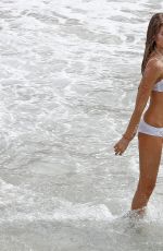 MARYNA LINCHUK at Vogue Photoshoot on Shell Beach in St. Barths