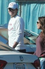 MILA KUNIS and Ashton Kutcher at a Nail Salon in Studio City