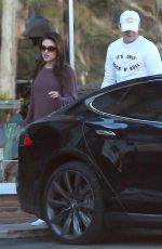 MILA KUNIS and Ashton Kutcher at a Nail Salon in Studio City