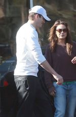 MILA KUNIS and Ashton Kutcher at a Nail Salon in Studio City