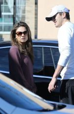 MILA KUNIS and Ashton Kutcher at a Nail Salon in Studio City