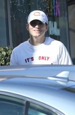 MILA KUNIS and Ashton Kutcher at a Nail Salon in Studio City