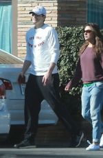 MILA KUNIS and Ashton Kutcher at a Nail Salon in Studio City