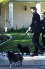 MILA KUNIS and Ashton Kutcher Walks Her Dogs Out in Los Angeles