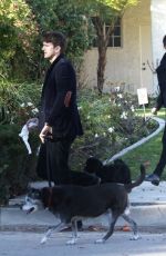MILA KUNIS and Ashton Kutcher Walks Her Dogs Out in Los Angeles