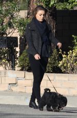 MILA KUNIS and Ashton Kutcher Walks Her Dogs Out in Los Angeles