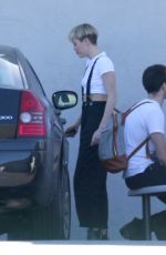 MILEY CYRUS at a Recording Studio in Los Angeles