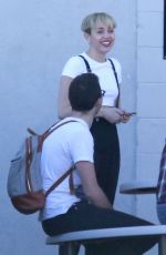 MILEY CYRUS at a Recording Studio in Los Angeles