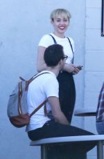 MILEY CYRUS at a Recording Studio in Los Angeles