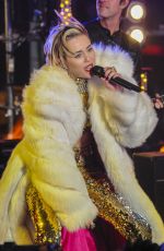 MILEY CYRUS Performs at Dick Clark’s New Year’s Rockin’ Eve with Ryan Seacrest in Los Angeles