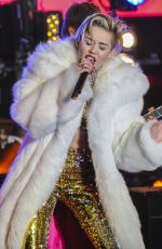 MILEY CYRUS Performs at Dick Clark’s New Year’s Rockin’ Eve with Ryan Seacrest in Los Angeles
