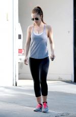 MINKA KELLY in Leggings and Tank Top Leaves a Gym in Los Angeles