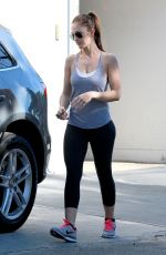 MINKA KELLY in Leggings and Tank Top Leaves a Gym in Los Angeles