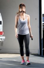 MINKA KELLY in Leggings and Tank Top Leaves a Gym in Los Angeles