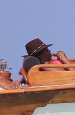 NAOMI CAMPBELL in Bikini at a Boat in Kenya