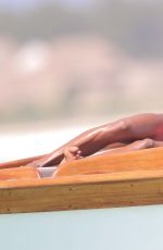 NAOMI CAMPBELL in Bikini at a Boat in Kenya