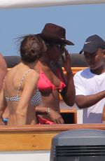 NAOMI CAMPBELL in Bikini at a Boat in Kenya