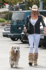 NICOLLETTE SHERIDAN Walks Her Dog Out in Canoga Park