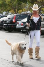 NICOLLETTE SHERIDAN Walks Her Dog Out in Canoga Park