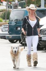 NICOLLETTE SHERIDAN Walks Her Dog Out in Canoga Park