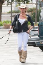 NICOLLETTE SHERIDAN Walks Her Dog Out in Canoga Park