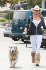 NICOLLETTE SHERIDAN Walks Her Dog Out in Canoga Park