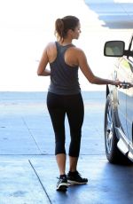 NIKKI REED in Tights at a Gas Station in Los Angeles