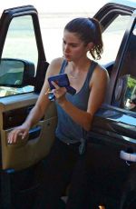 NIKKI REED in Tights at a Gas Station in Los Angeles