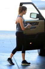 NIKKI REED in Tights at a Gas Station in Los Angeles